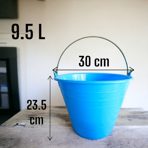 Cubeta De Plástico Con Asa 9.5 Lts Varios Colores 6 Piezas