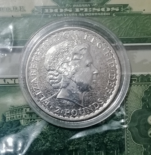 Moneda De 2 Libras Esterlinas 1 Onza De Plata Britannia (Usado)