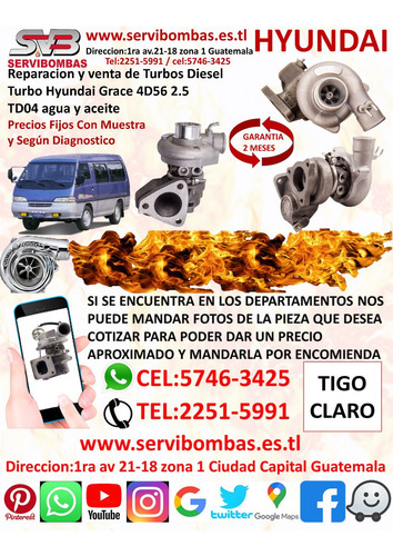 Reparacion Turbo Hyundai Grace 2.5 D4bf/d4bf-t H100 Guatemal