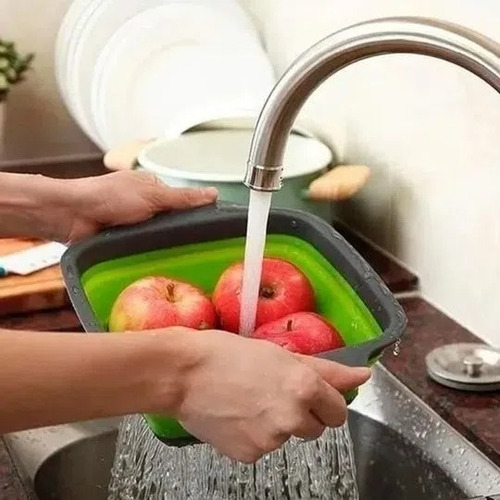 Escorredor Quadrado Multiuso Retrátil Macarrão Legumes Top