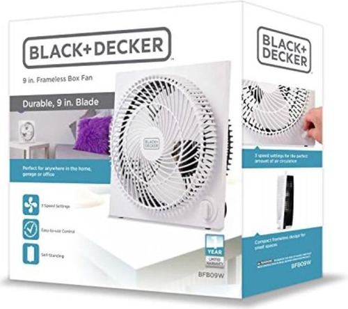 Ventilador De Caja Portátil Black + Decker De 9 Pulgadas, 3