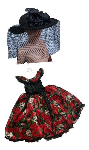 Disfraz Catrina Muerte  Dama Alta Costura + Sombrero + Envio
