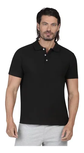 Playera polo hombre negra sales