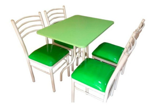 Juego De Comedor 4 Sillas Color Verde