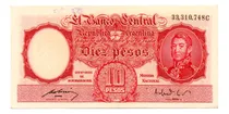 Comprar Billete 10 Pesos Moneda Nacional Bottero 1943, Año 1952 Exc