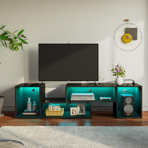 Mueble Para Tv Mesa Moderno Minimalista Escalable Con Led