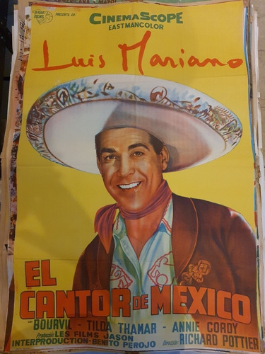 1 Afiche De Cine Lui Mariano El Cantor D Mexico 424 (Usado)