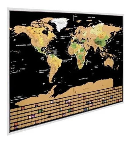 Mapa Mundial Para Rascar Con Países Y Banderas Del Mundo