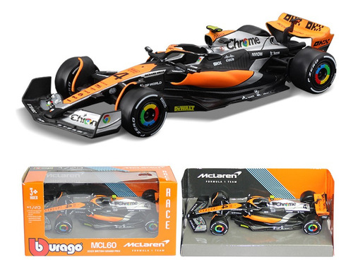 Burago 1:43 2023 F1 Mclaren Mcl60 #4 Lando Norris Diecast F1