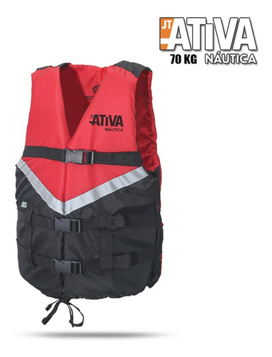 Colete Salva Vidas Canoa 70kg Vermelho - Ativa