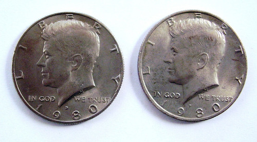 Kennedy Monedas Par Two Coin 1980 P And D