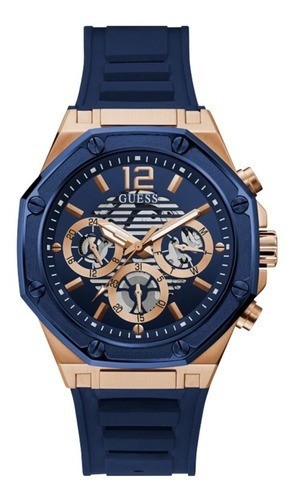 Reloj Guess Gw0263g2 Azul Caballero Color Del Bisel Oro Rosa