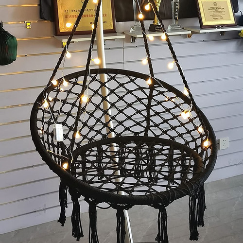 Imagen 5 de 10 de Hamaca Sillon Columpio Macrame Colgante Interior Exterior
