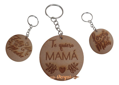 Llaveros Para Mama  Con Argolla Mdf 3mm(pqt 30 Pzs)