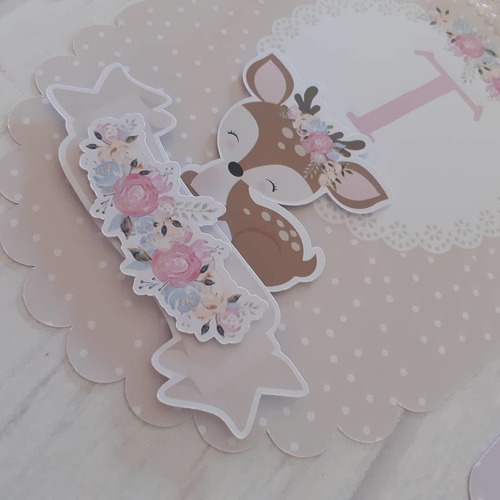 Banderines Personalizados 3d Ciervita Animalitos Del Bosque
