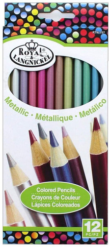 Paquete De 12 Lapices De Colores Metalicos | Royal Brush