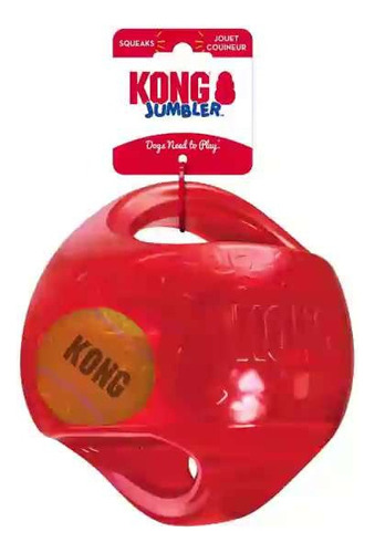 Kong Jumbler Ball L/xl Pelota 2 En 1 C/ Sonido Juguete Perro