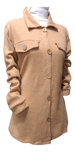 Camisaco Saco Camisa Cardigan Lanilla Frizada Elastizada
