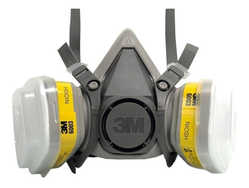 Imagem 1 de 3 de Kit Máscara Respirador Semi Facial Completa 6200 3m