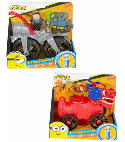 Imaginext Minion Bicicleta Cohete Gru Y Disfraz Dragón