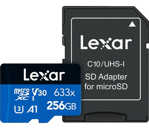 Tarjeta De Memoria Micro Sd Lexar 256gb Clase 10 C/adaptador