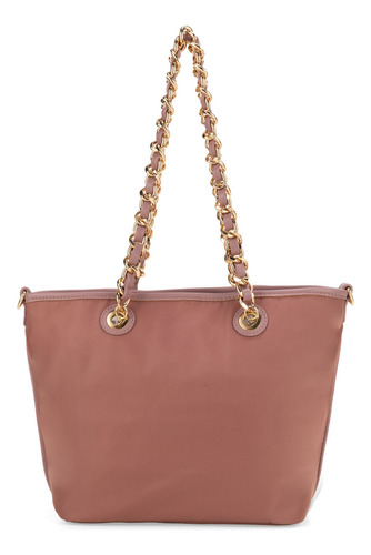 Bolsa Tote Cloe Para Mujer Chica Asas Detalle De Cadena Color Rosa