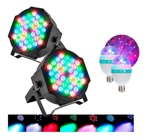 Set Premium X2 Protones 36 Leds + 2 Focos Giratorios