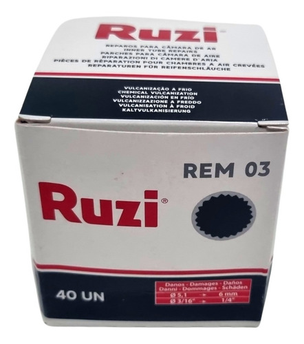Imagem 4 de 6 de Remendo Preto R03 R-0 A Frio Câmara De Ar Ruzi 40und