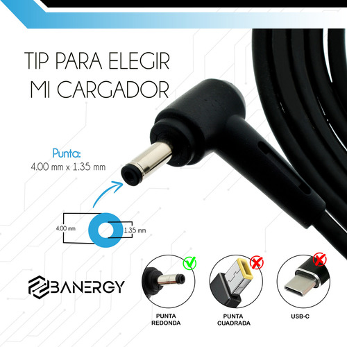 Cargador Compatible Con Los Asus 19v 2.37a 45w Negro