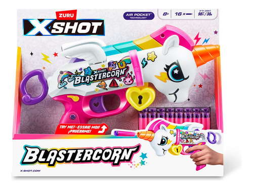 Lanza Dardos Unicornio Skins Con 16 Dardos X-shot