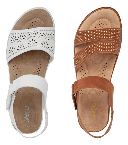 Sandalias Dama Shosh Kit 2 Pares Plana Confort 1191712