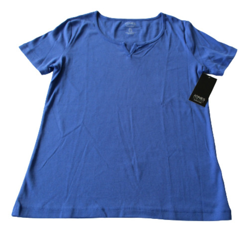 Camiseta Dama Azul-violeta - Manga Corta - Large -