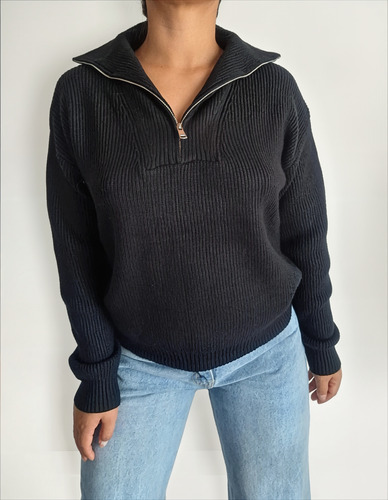 Sweater Medio Cierre Polera Grueso Importado Mujer