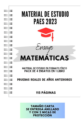 Material Full Estudio Paes Matemáticas Ensayos Reales