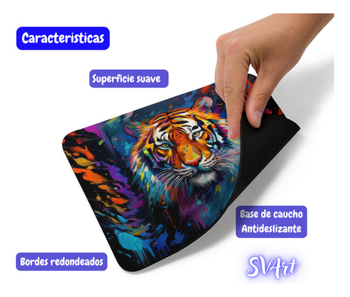 Mouse Pad Svart Diseños Tigres Varios Modelos