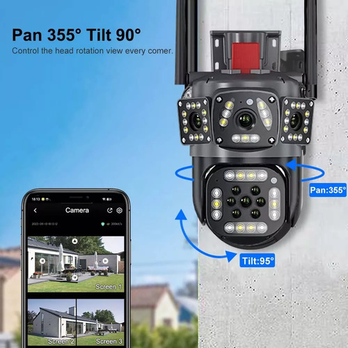 Cámara Ip Externa De 5 Mp, Tarjeta Sim 4g, Seguimiento Autom