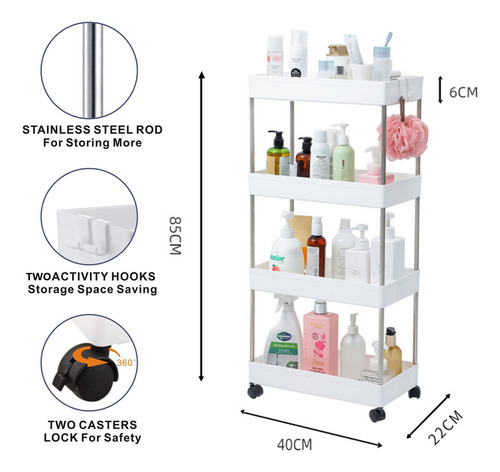 Carrito Organizador De 4 Niveles Para Cocina/baño