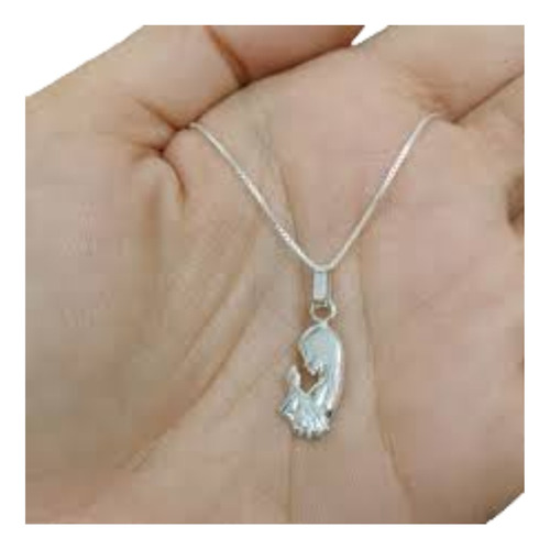 Cadena Dije Virgen Niña Plata 925 Bautismo Comunión Regalo