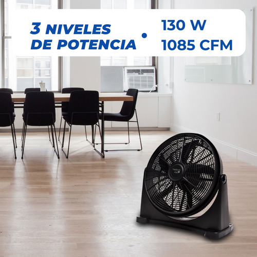 Ventilador Narvik Na2020 De 20 Pulgadas (50.8 Cm) Piso Y Pared, 3 Velocidades, Inclinación Vertical Manual, Negro Mate