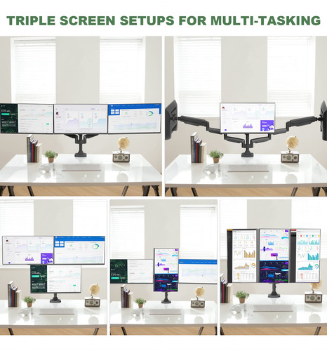 Monitor Triplo Com Suporte Upgravity Para 3 Telas De Até 32