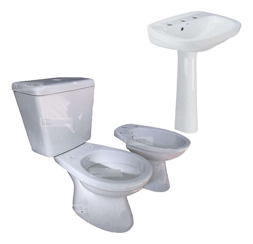 Combo Inodoro Italiana Roca Bidet Columna Lavatorio P