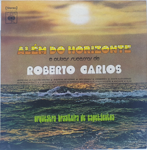Lp Disco Além Do Horizonte Orquestra Brasil - Roberto Carlos