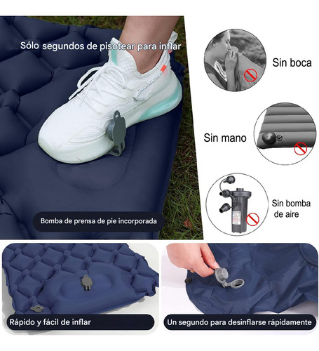 Colchón Inflable Plegable Portátil Para Acampar Colchoneta