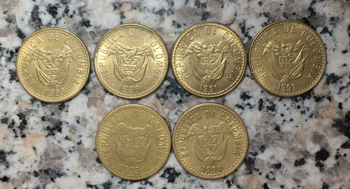Serie Colombia 6 Monedas 1989-90-91-92-93-94 20 Pesos  (# 1)