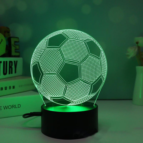! Luces De Mesa 3d Con Colores En Forma De Balón De Fútbol,