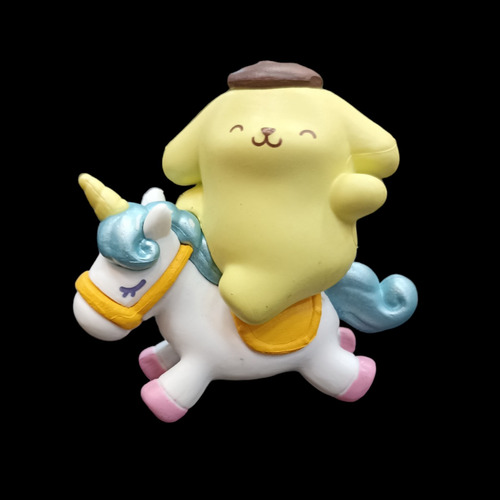 Combo Figura Kitty Caballito Pochaco Y Pompurin Unicornio
