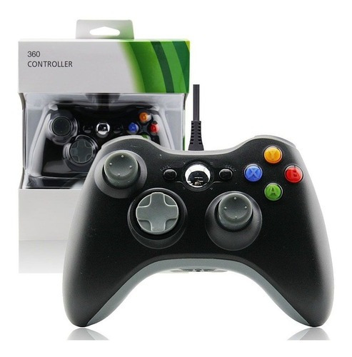 Controle Usb Compatível Com Xbox 360 Computador Pc Preto