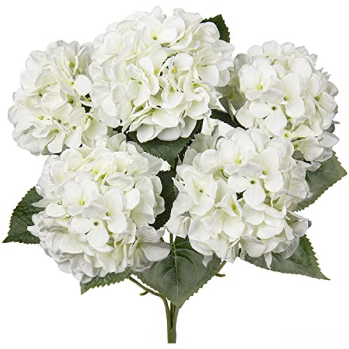 Flores Artificiales De Hortensia Blanca Para Decoración