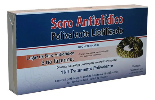 Soro Antiofidico 50ml Lema Picada De Cobra Em Animais