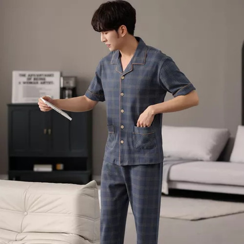 3 Pzs Pijama Conjunto De Manga Corta Para Hombre Moda Casual